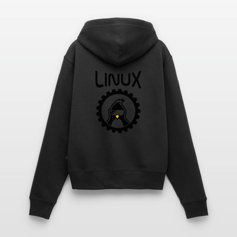roue linux Sweat à capuche zippé Premium bio Femme