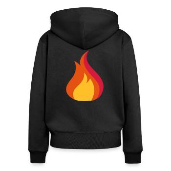 feu - Sweat à capuche zippé Premium bio Femme - noir - Dos - Julia (174cm)