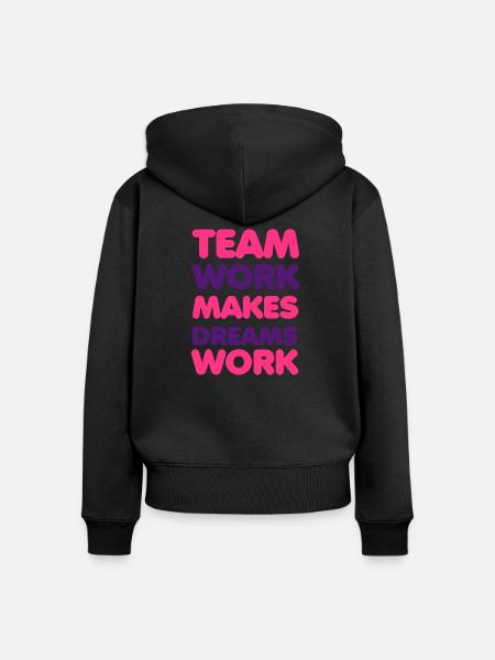 Team Work - Frauen Premium Bio Zip Hoodie - Schwarz