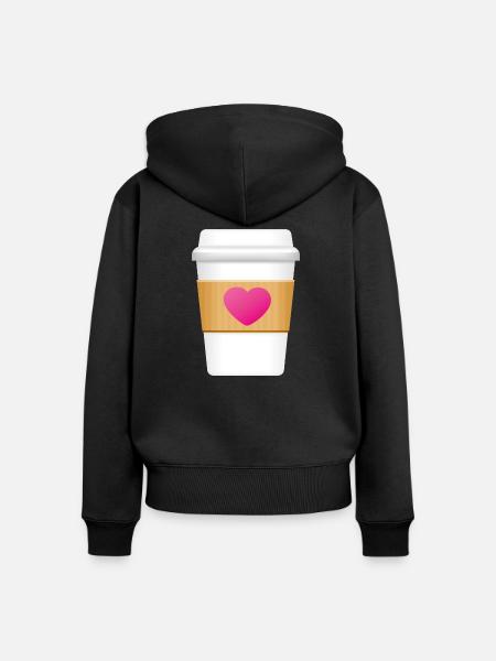 Smiley Coffee Mug - Frauen Premium Bio Zip Hoodie - Schwarz
