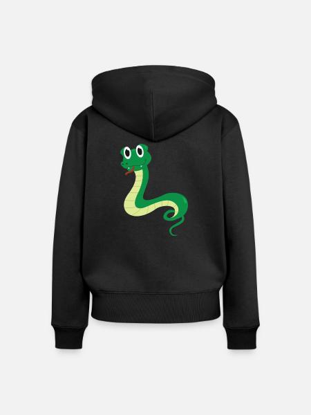 Schlange - Frauen Premium Bio Zip Hoodie - Schwarz