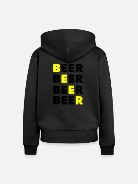 Bier Bier Bier Bier - Frauen Premium Bio Zip Hoodie - Schwarz