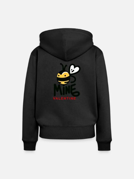 Bee-Loved Valentine - Frauen Premium Bio Zip Hoodie - Schwarz