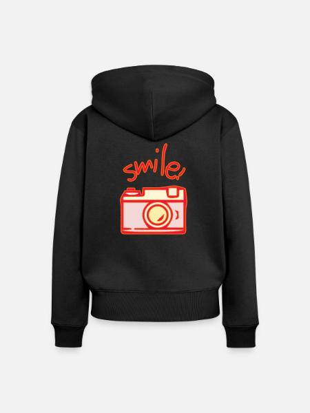 Kamera - Frauen Premium Bio Zip Hoodie - Schwarz