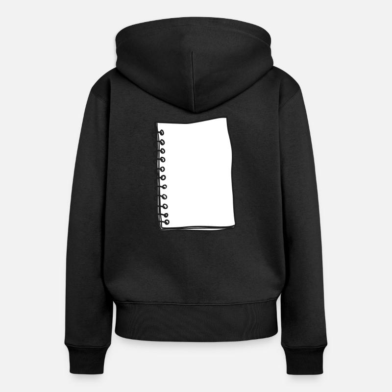 Notebook Banner Drawing - Women's Premium Organic Zip Hoodie - black