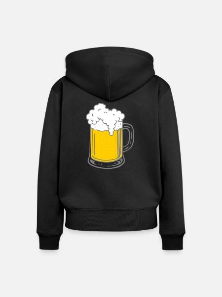 Bier - Frauen Premium Bio Zip Hoodie - Schwarz