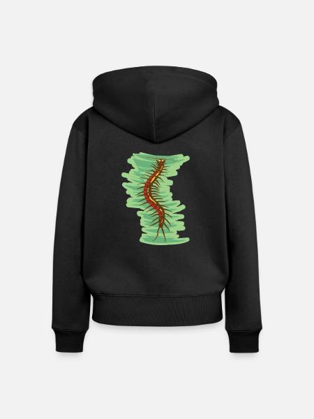 giftiger Skolopender Hundertfüsser Krabbeltier - Frauen Premium Bio Zip Hoodie - Schwarz