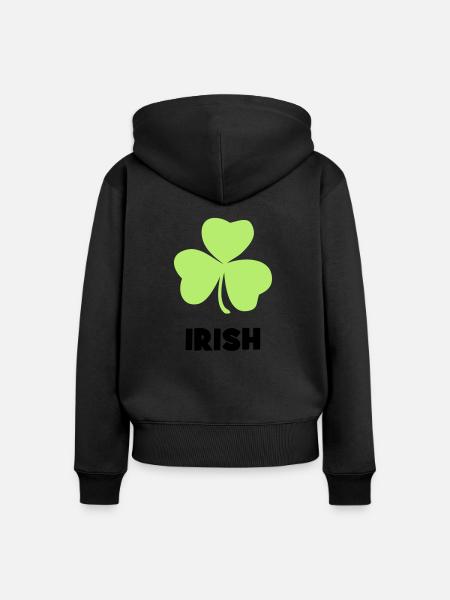 Irland - Irisch - Frauen Premium Bio Zip Hoodie - Schwarz