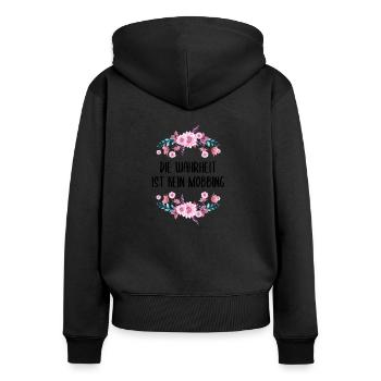 Die Wahrheit ist kein Mobbing Lustiger Spruch - Frauen Premium Bio Zip Hoodie - Schwarz - Hinten - Julia (174cm)
