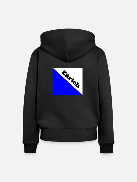 Zürich - Frauen Premium Bio Zip Hoodie - Schwarz