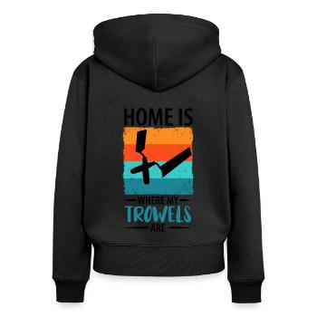 Stuckateur Gipser Stukkateur Verputzer Geschenk - Frauen Premium Bio Zip Hoodie - Schwarz - Hinten - Julia (174cm)