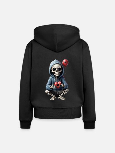Waiting 4 love - Frauen Premium Bio Zip Hoodie - Schwarz