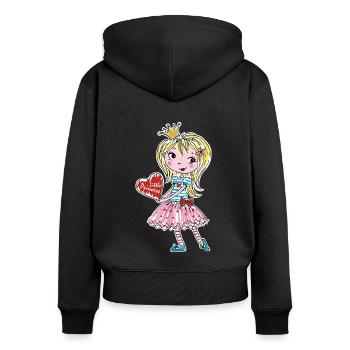 Petite princesse - Sweat à capuche zippé Premium bio Femme - noir - Dos - Julia (174cm)