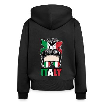 Italia Italiener Italienisch Italien - Frauen Premium Bio Zip Hoodie - Schwarz - Hinten - Julia (174cm)