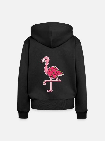 Flamingo Drachenfrucht Design für - Frauen Premium Bio Zip Hoodie - Schwarz