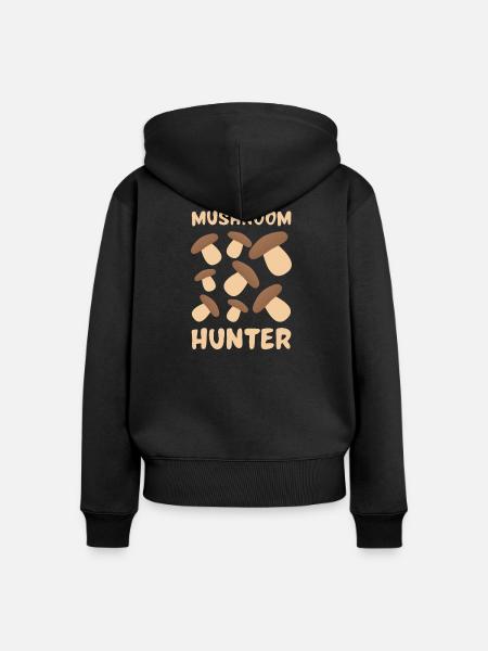 Pilzsammler - Frauen Premium Bio Zip Hoodie - Schwarz