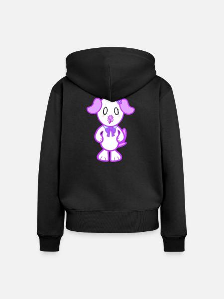 KawaiiDOGGOS – Flora-Druck - Frauen Premium Bio Zip Hoodie - Schwarz