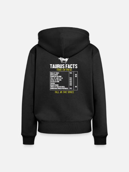 Sternzeichen Stier - Frauen Premium Bio Zip Hoodie - Schwarz