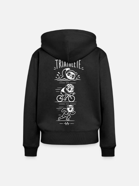 Triathlon - Frauen Premium Bio Zip Hoodie - Schwarz