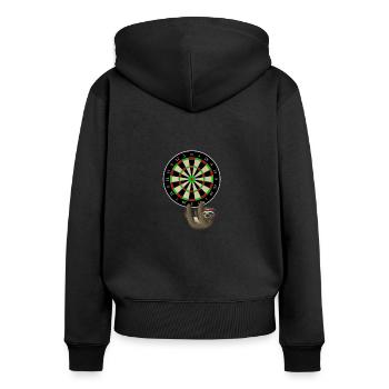Dartboard Darts Dartspieler - Frauen Premium Bio Zip Hoodie - Schwarz - Hinten - Julia (174cm)