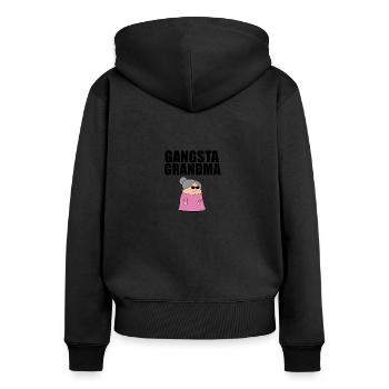 Coolste Großmutter Oma Gangster Geschenk - Frauen Premium Bio Zip Hoodie - Schwarz - Hinten - Julia (174cm)