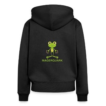 Frog Word Game Joke Lean Quark Funny Gift - Women's Premium Organic Zip Hoodie - black - Back - Julia (174cm)