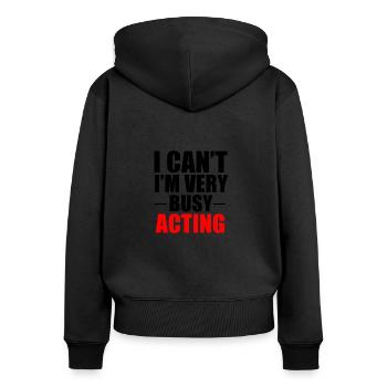 Actor Acting Student Acting Gift - Women's Premium Organic Zip Hoodie - black - Back - Julia (174cm)