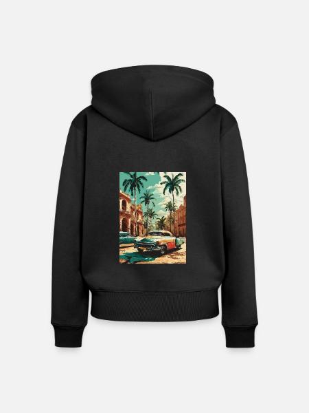 Karibischer Glanz - Frauen Premium Bio Zip Hoodie - Schwarz