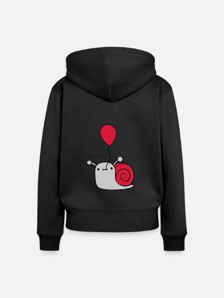 Niedliche Luftballon Schnecke - Frauen Premium Bio Zip Hoodie - Schwarz