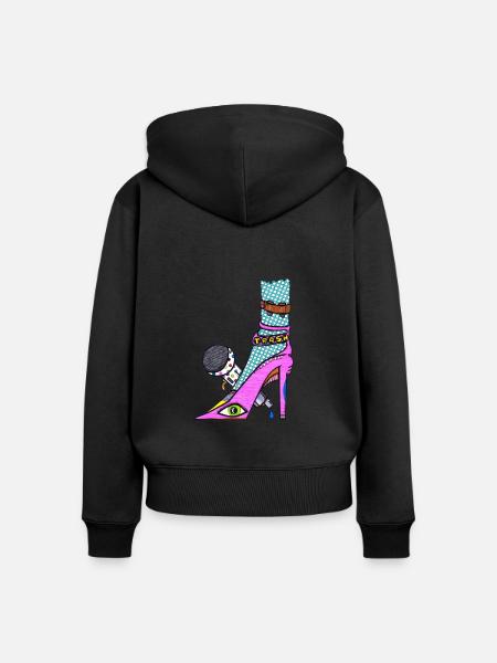 Disko Stöckelschuhe - Frauen Premium Bio Zip Hoodie - Schwarz