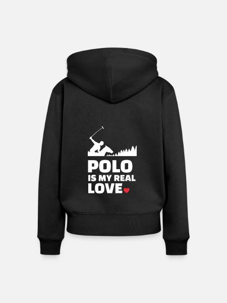 Ich Liebe Polo - Frauen Premium Bio Zip Hoodie - Schwarz