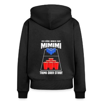 Bierpong Trinkspiel Alkohol Bier Studenten Party - Frauen Premium Bio Zip Hoodie - Schwarz - Hinten - Julia (174cm)