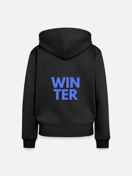 Winter - Frauen Premium Bio Zip Hoodie - Schwarz
