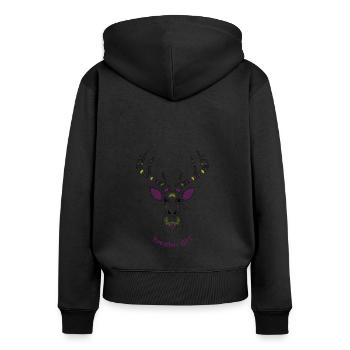 Bavarian girl 1 - Sweat à capuche zippé Premium bio Femme - noir - Dos - Julia (174cm)