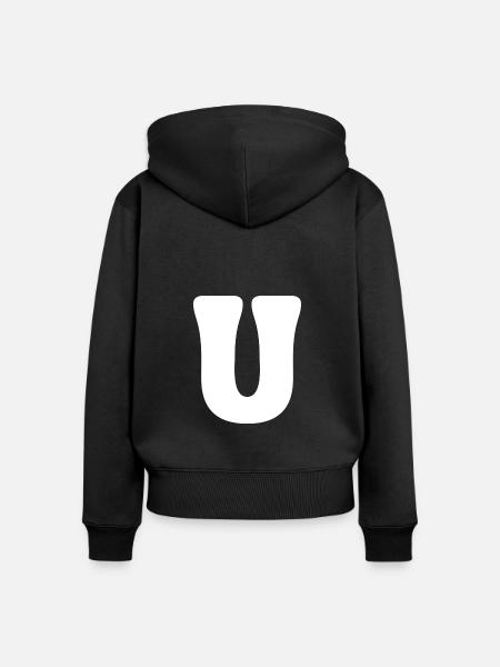 U - Frauen Premium Bio Zip Hoodie - Schwarz