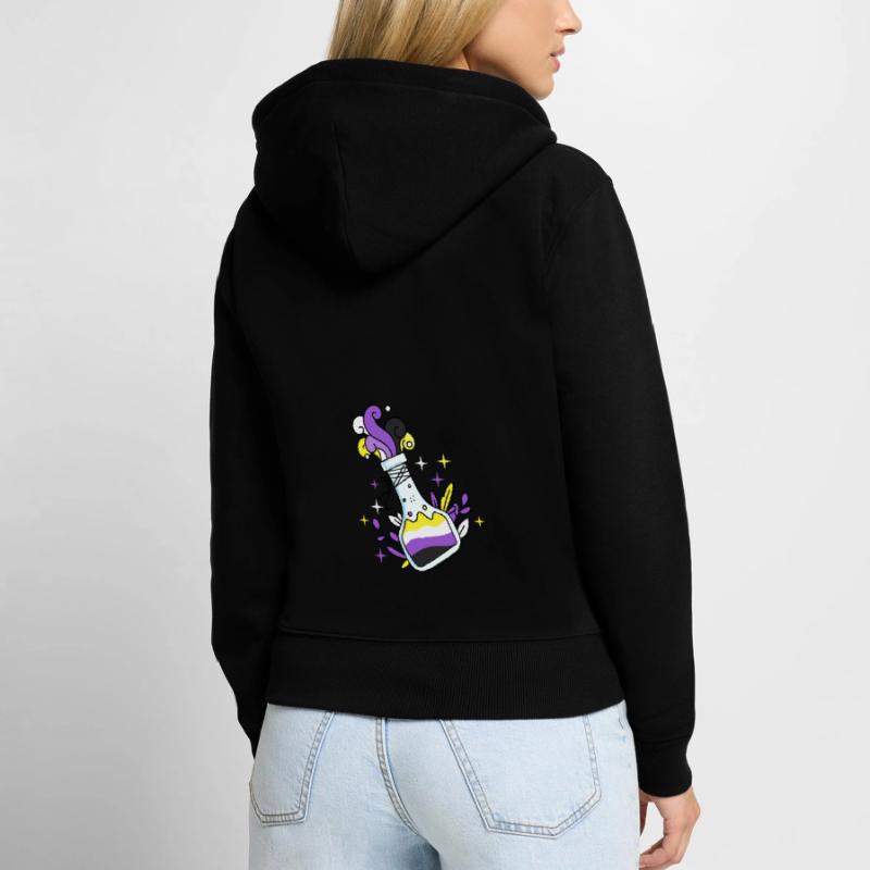 Nonbinary Pride Zaubertrank Nonbinary Pride Frauen Premium Bio Zip Hoodie