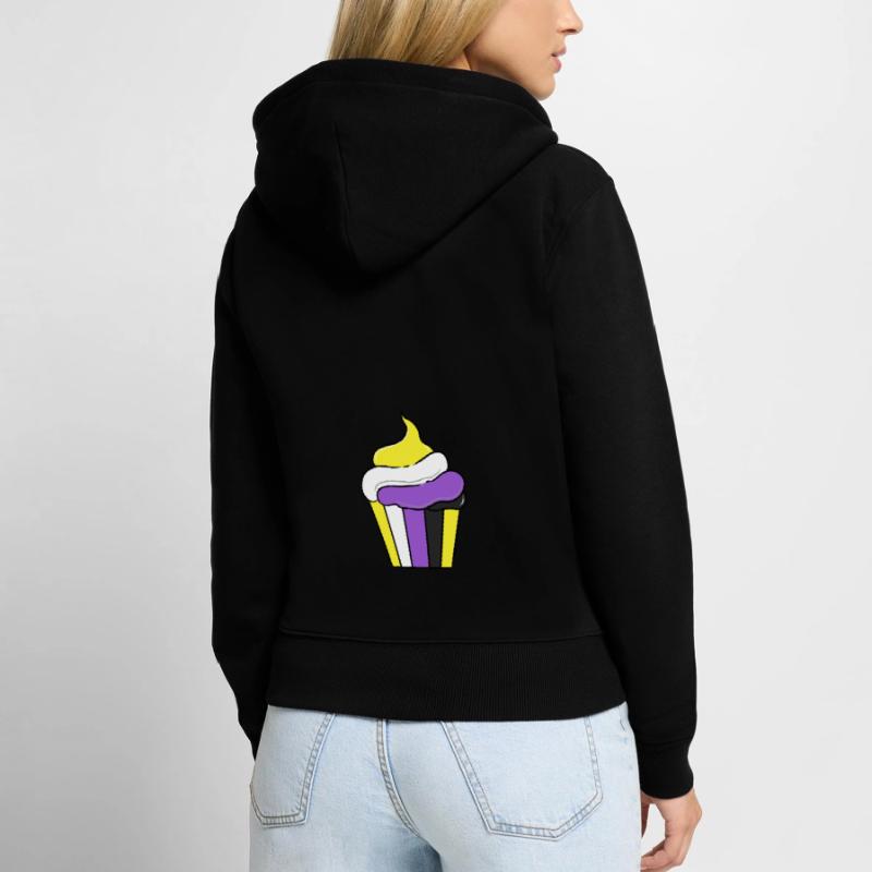 Nonbinary Cupcake Nonbinary Pride Women's Premium Organic Zip Hoodie