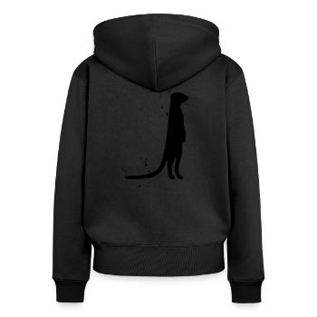 suricates - Sweat à capuche zippé Premium bio Femme - noir - Dos - Julia (174cm)