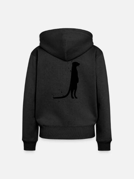 suricates - Sweat à capuche zippé Premium bio Femme - noir
