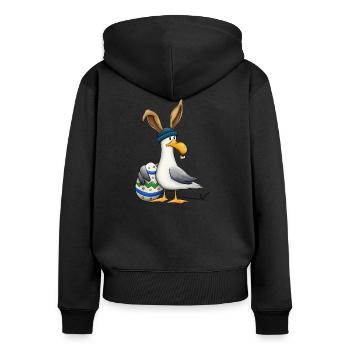Nordalle de Pâques nord de la mer Baltique mer Baltique mouette avec oeuf - Sweat à capuche zippé Premium bio Femme - noir - Dos - Julia (174cm)