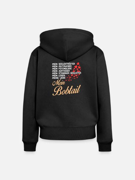 Bobtail - Mein - Frauen Premium Bio Zip Hoodie - Schwarz