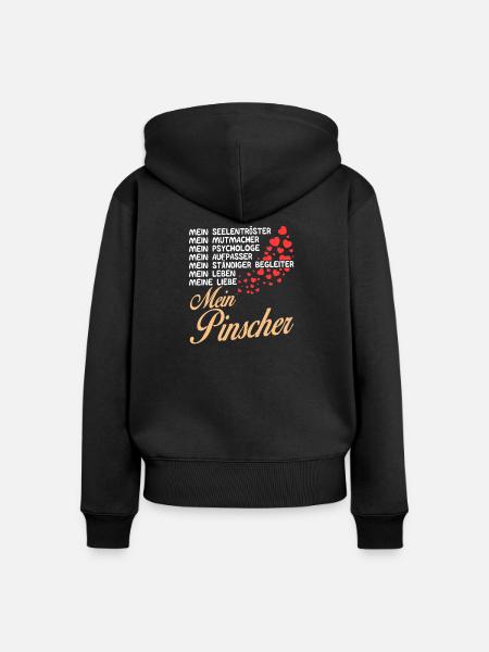 Pinscher - Mein - Frauen Premium Bio Zip Hoodie - Schwarz