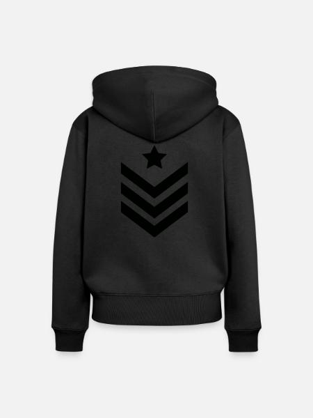 Abzeichen - Frauen Premium Bio Zip Hoodie - Schwarz