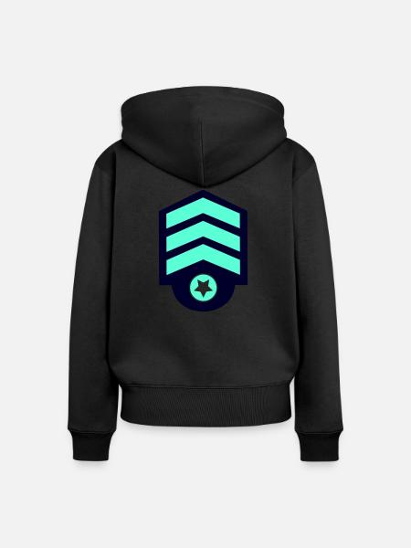 Abzeichen - Frauen Premium Bio Zip Hoodie - Schwarz
