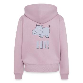 nilpferd hi - Frauen Premium Bio Zip Hoodie - Altrosa - Hinten - Julia (174cm)