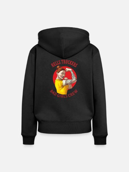 Bad Girls Crew - Frauen Premium Bio Zip Hoodie - Schwarz