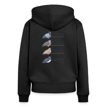 Lateinische Bezeichnung für Taube - Columba Livia - Frauen Premium Bio Zip Hoodie - Schwarz - Hinten - Julia (174cm)