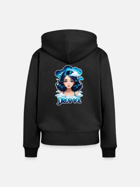 Träumer - Träumer - Träumer - Traum - Träumerei - Frauen Premium Bio Zip Hoodie - Schwarz