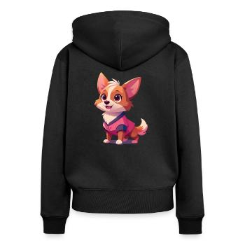 Cute little dog - Women's Premium Organic Zip Hoodie - black - Back - Julia (174cm)