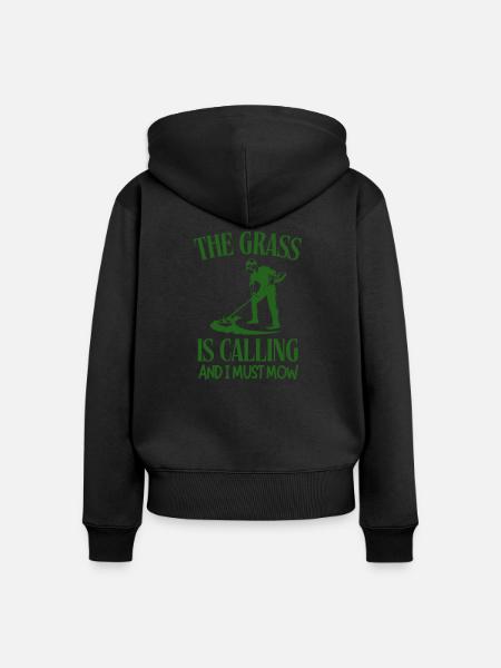 Das Gras ruft - Frauen Premium Bio Zip Hoodie - Schwarz
